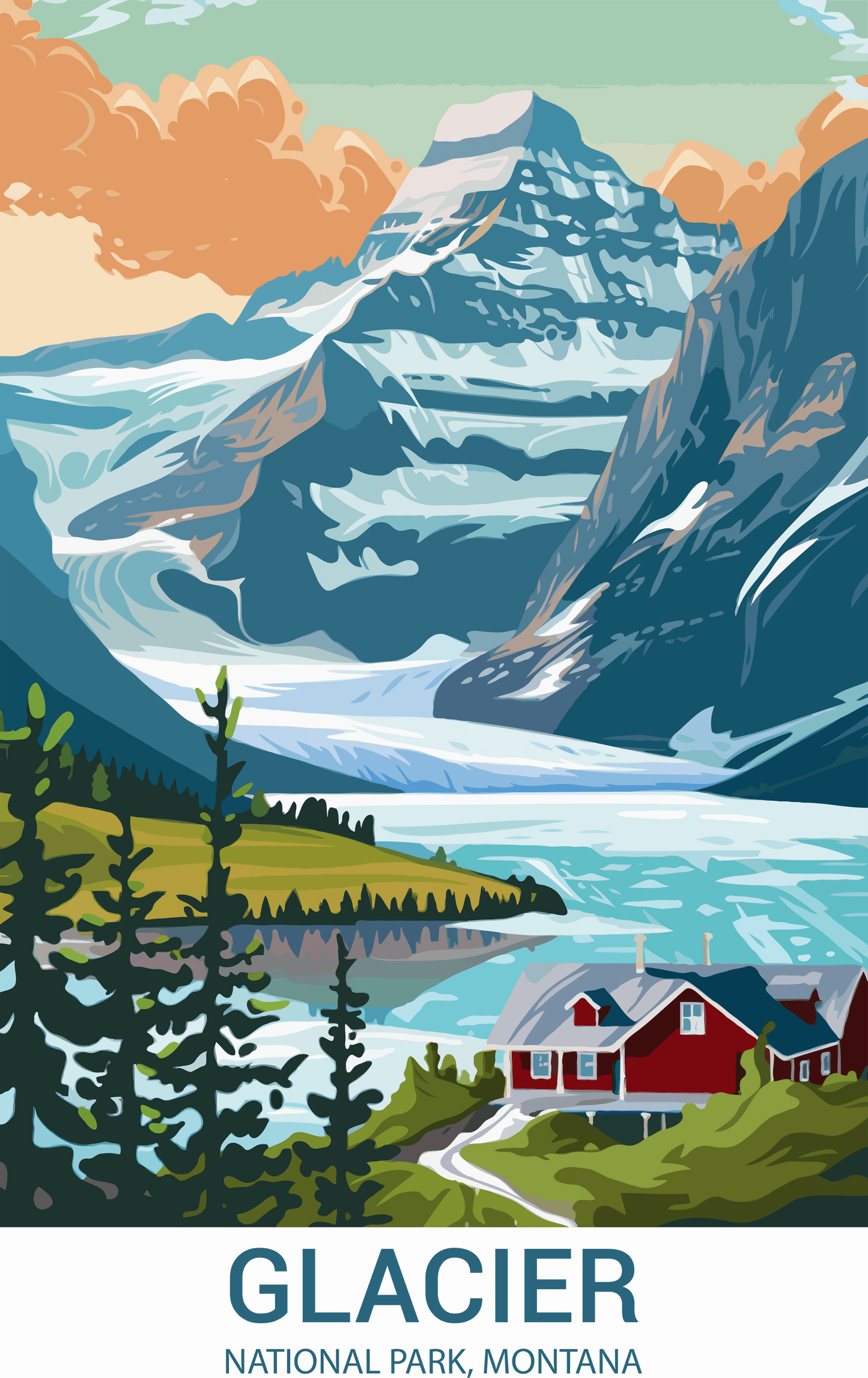 Glacier National Park, Montana A4 Poster