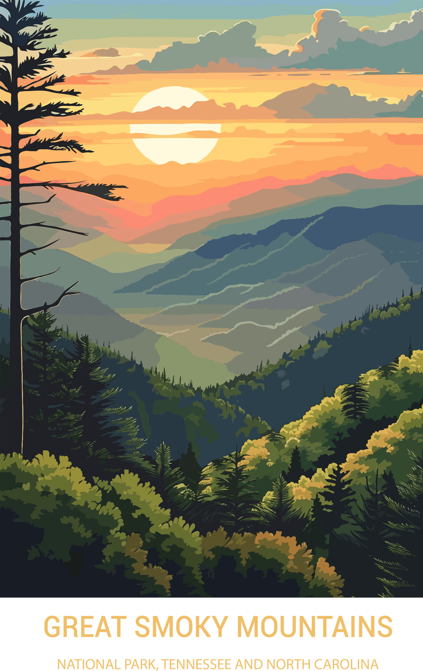 Great Smoky Mountains National Park, Tenessee and North Carolina A4 Poster