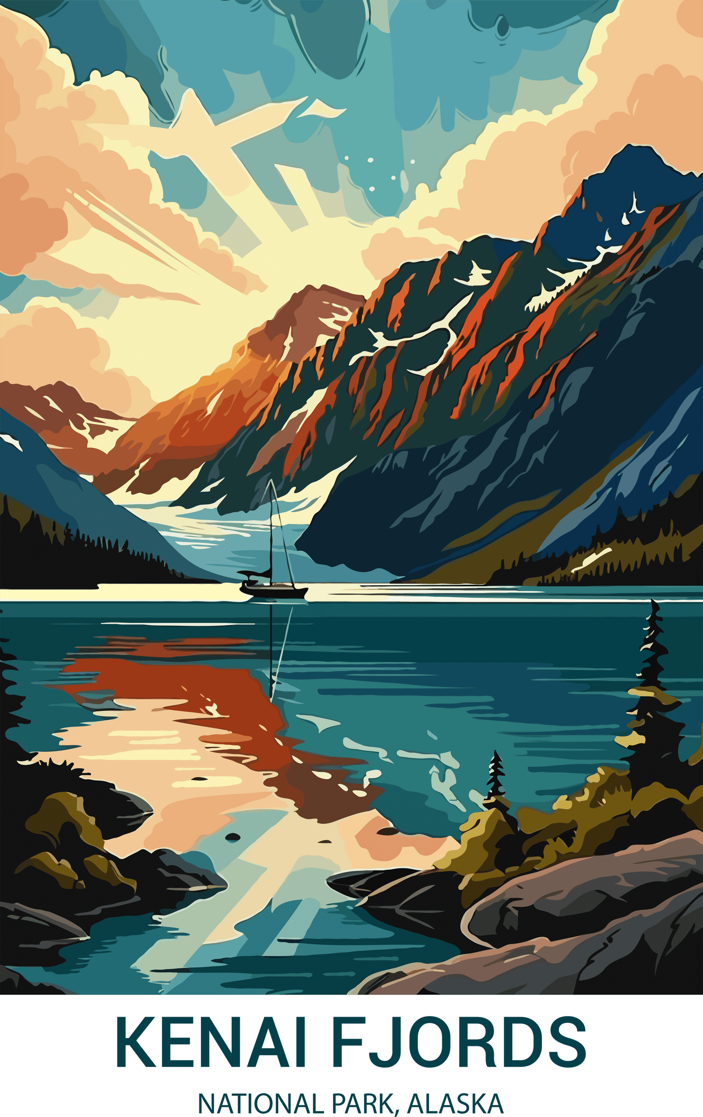 Kenai Fjords National Park, Alaska A3 Poster