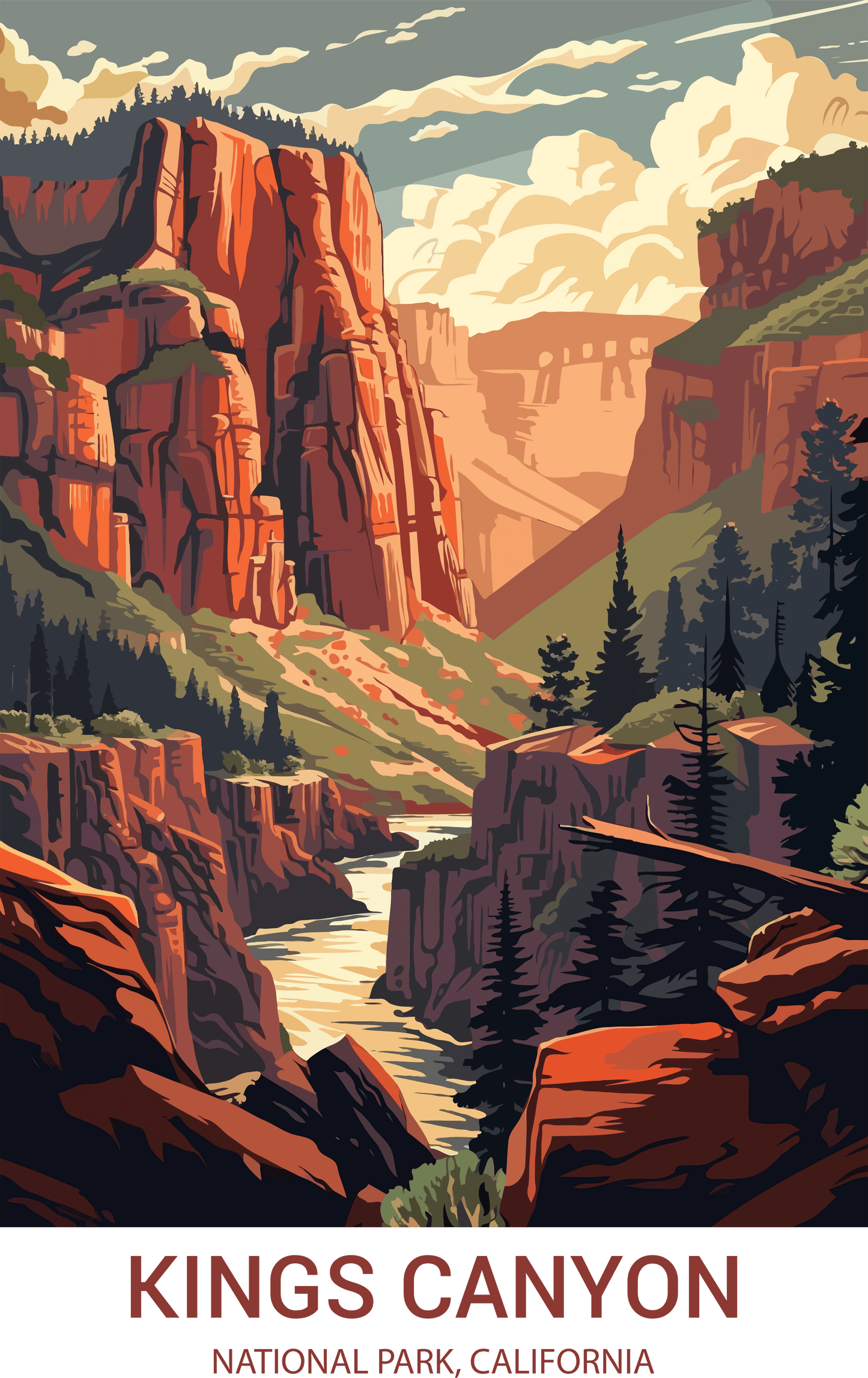 Kings Canyon National Park, California A4 Poster
