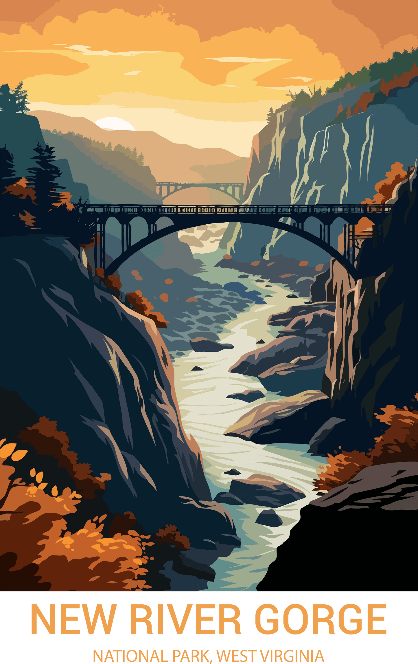 New River Gorge National Park, West Virginia A3 Poster