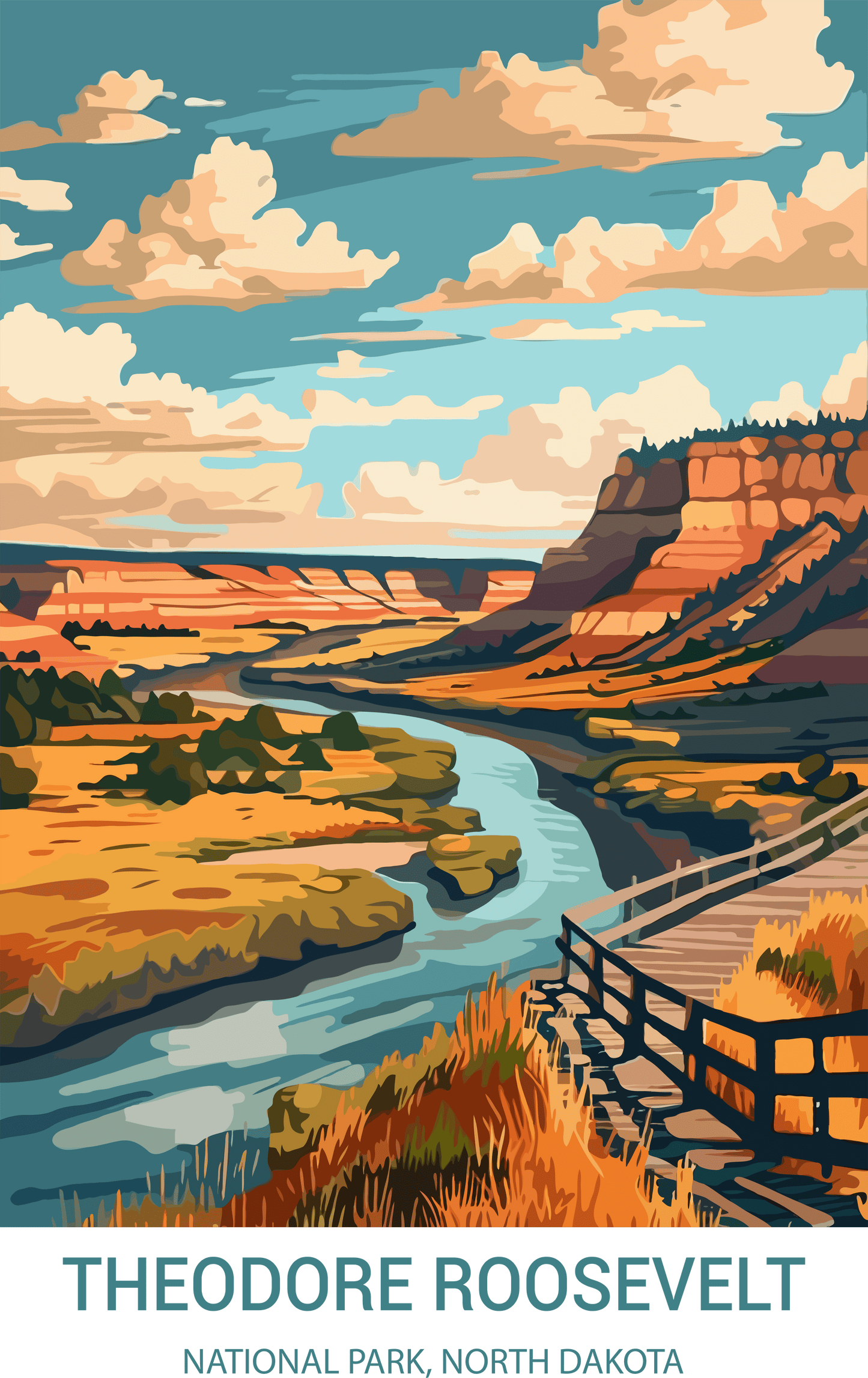Theodore Roosevelt National Park, North Dakota A4 Poster