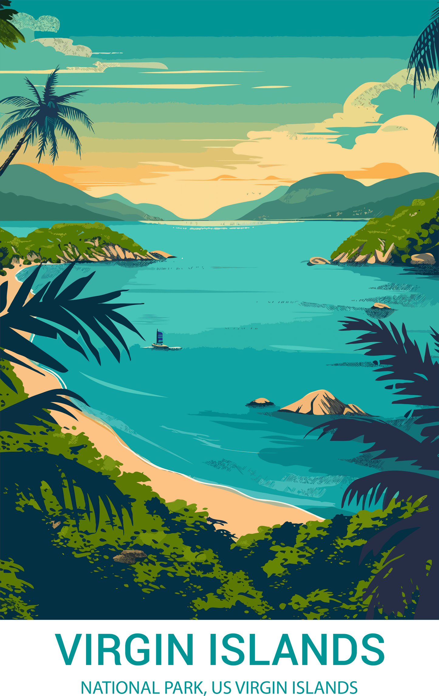 Virgin Islands National Park, US Virgin Islands A3 Poster
