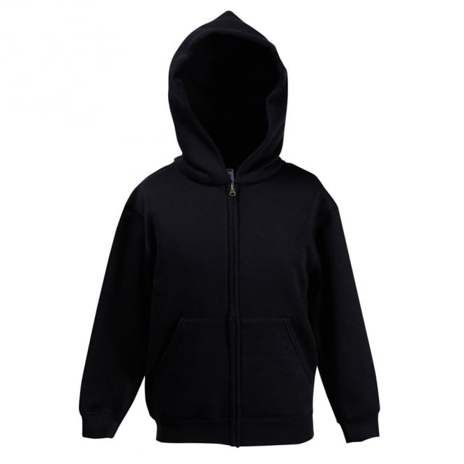 Plain Fruit of the Loom Kids Zipped Hoodie