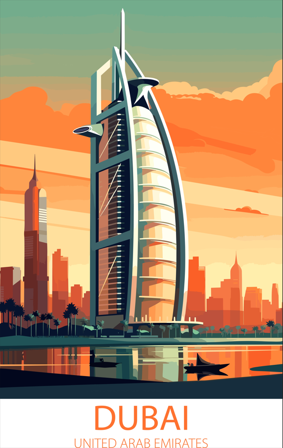 Dubai United Arab Emirates A4 Poster