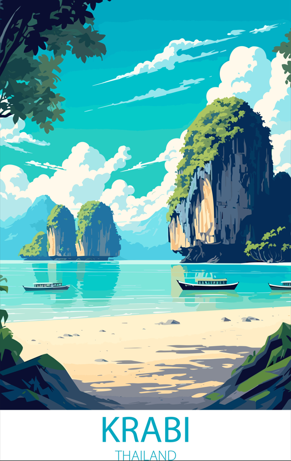 Krabi Thailand A4 Poster
