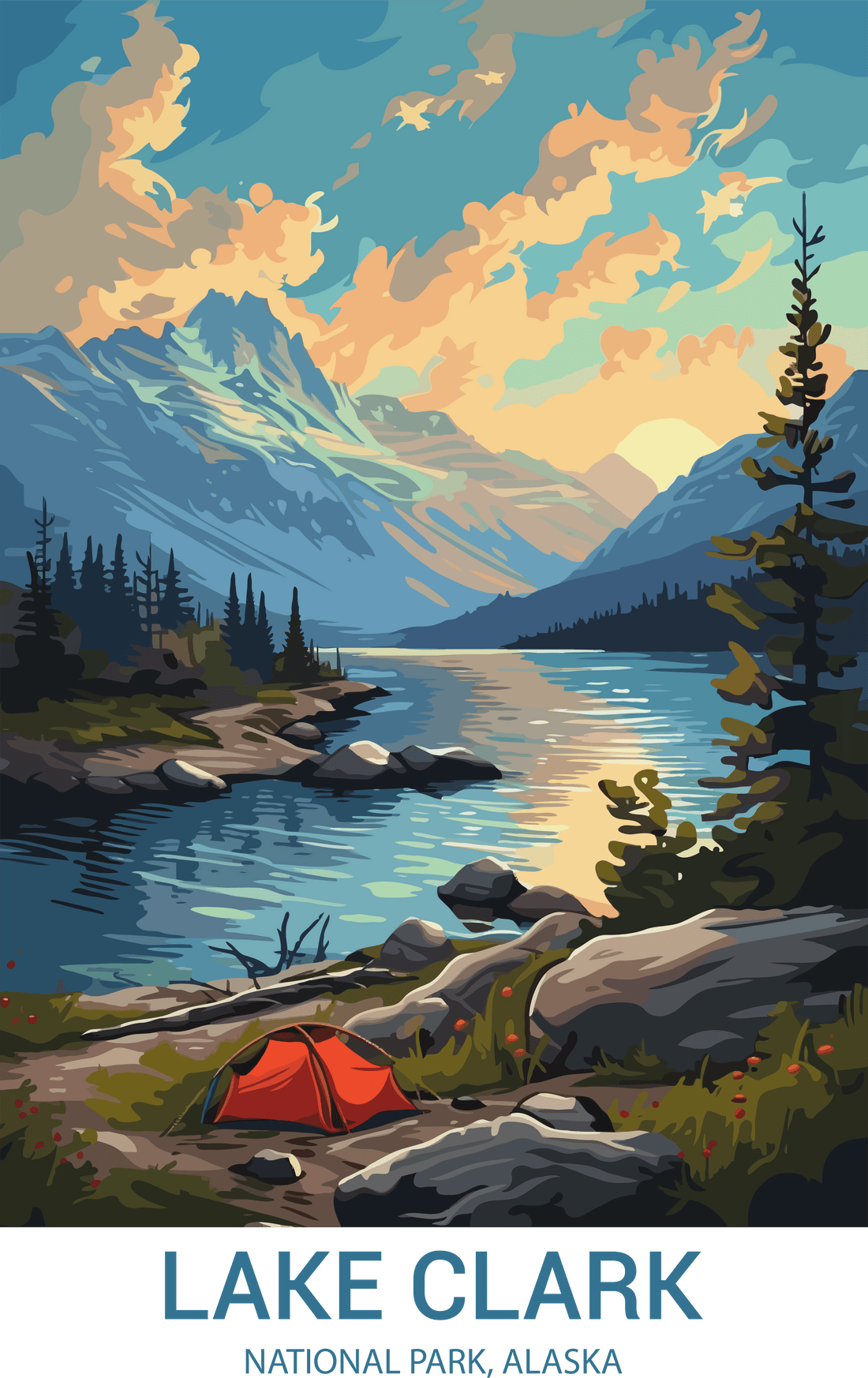 Lake Clark National Park, Alaska A4 Poster