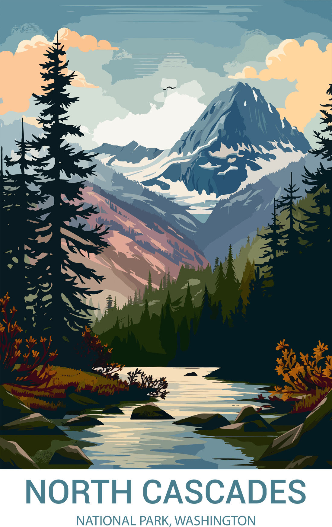 North Cascades National Park, Washington A4 Poster