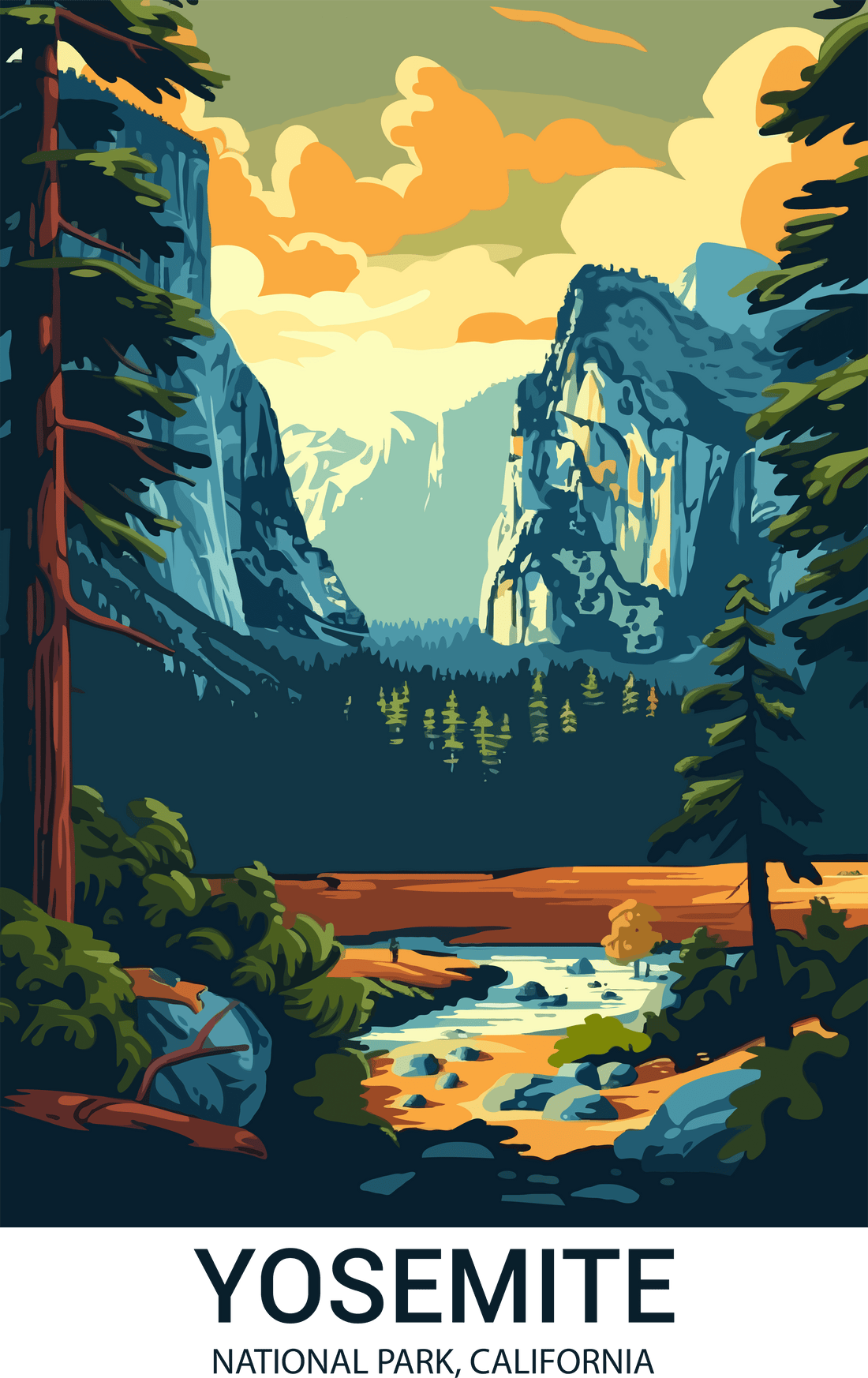 Yosemite National Park, California A4 Poster