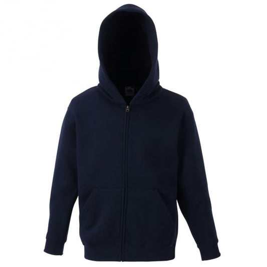 Plain Fruit of the Loom Kids Zipped Hoodie
