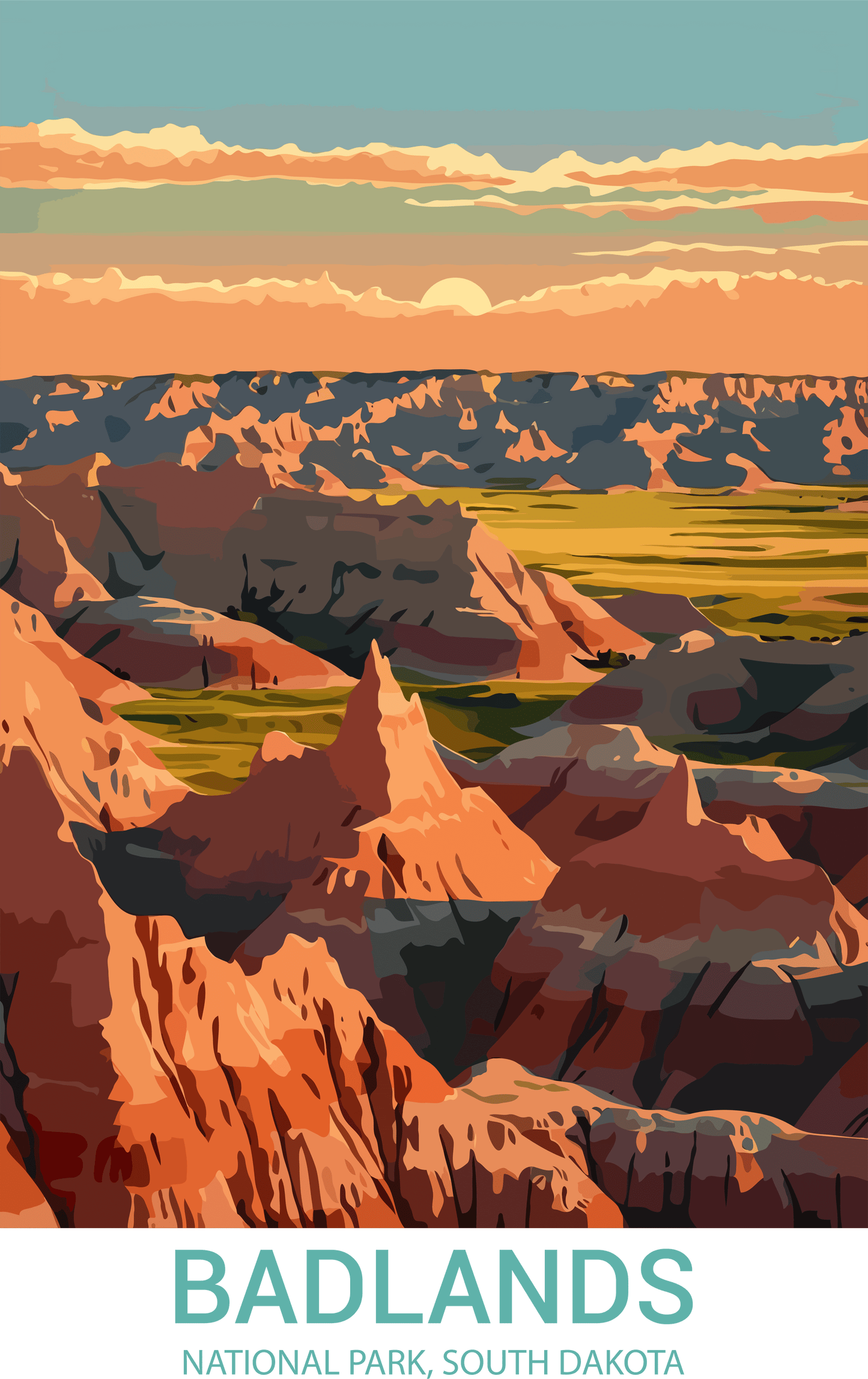 Badlands National Park, South Dakota A4 Poster