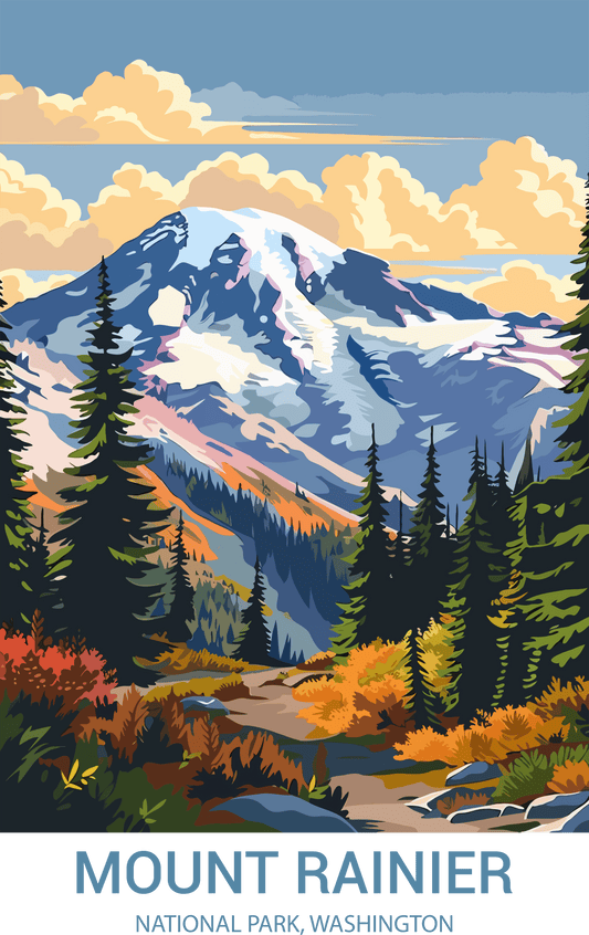 Mount Rainer National Park, Washington A4 Poster