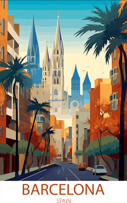 Barcelona Spain A3 Poster