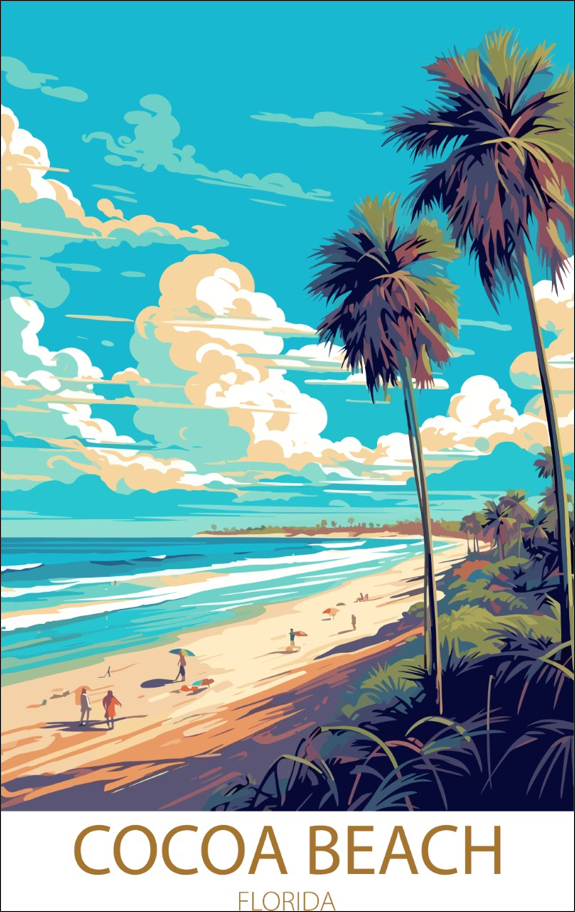 Cocoa Beach Florida A4 Poster