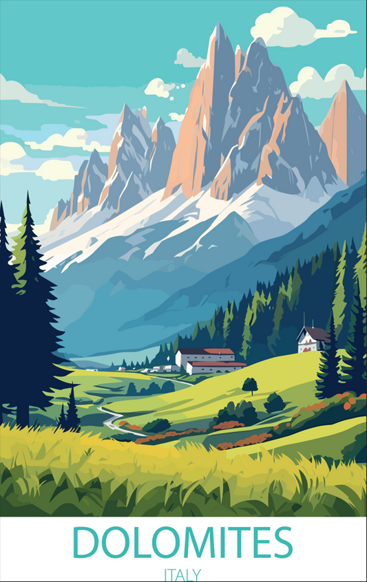 Dolomites Italy A4 Poster