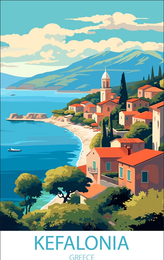 Kefalonia Greece A4 Poster