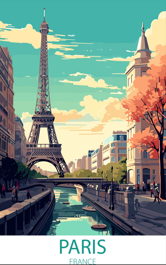 Paris France A4 Poster