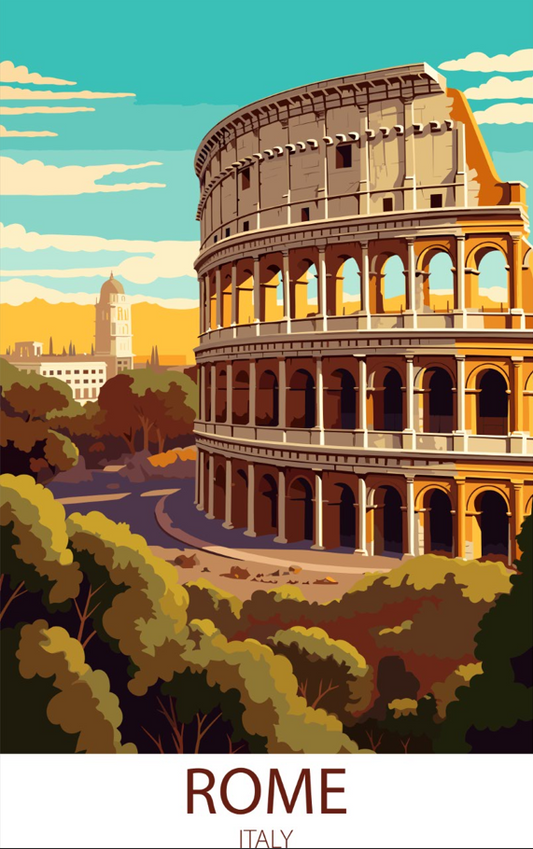 Rome Italy A3 Poster